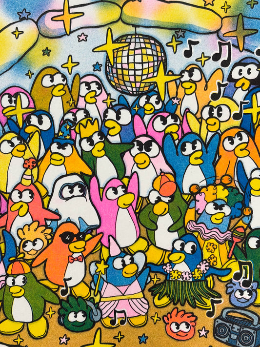 party at my iggy risograph print