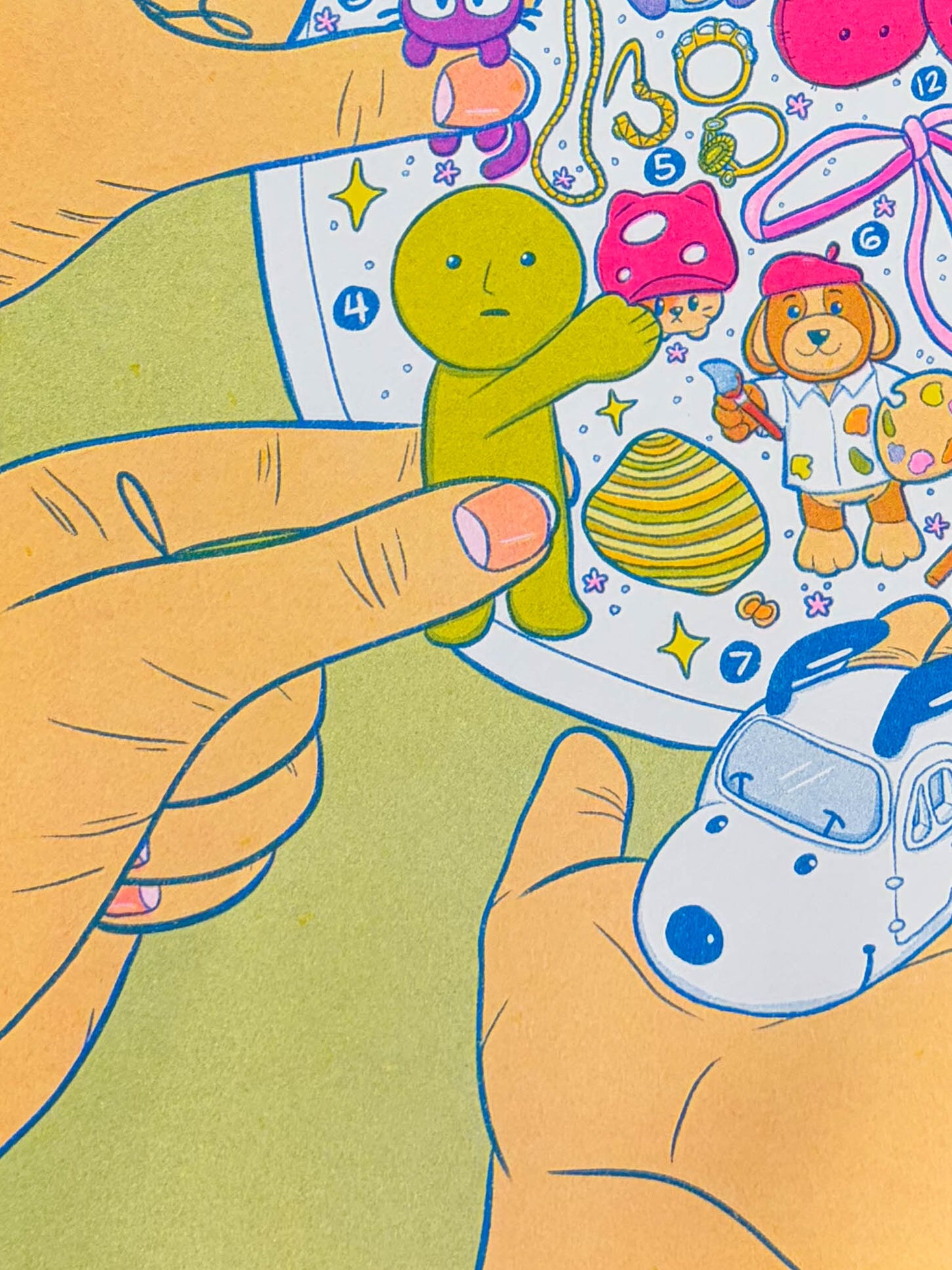 trinket dish risograph print