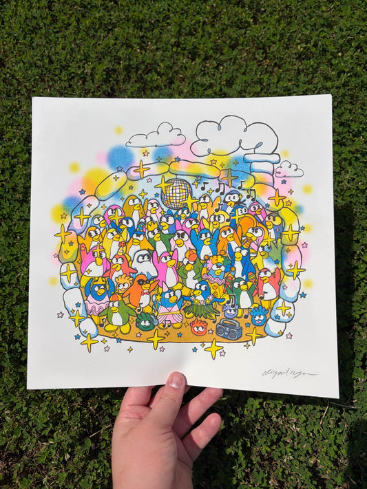 party at my iggy risograph print