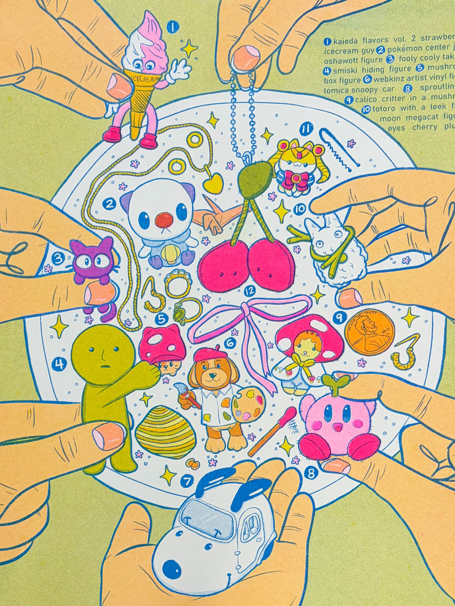 trinket dish risograph print