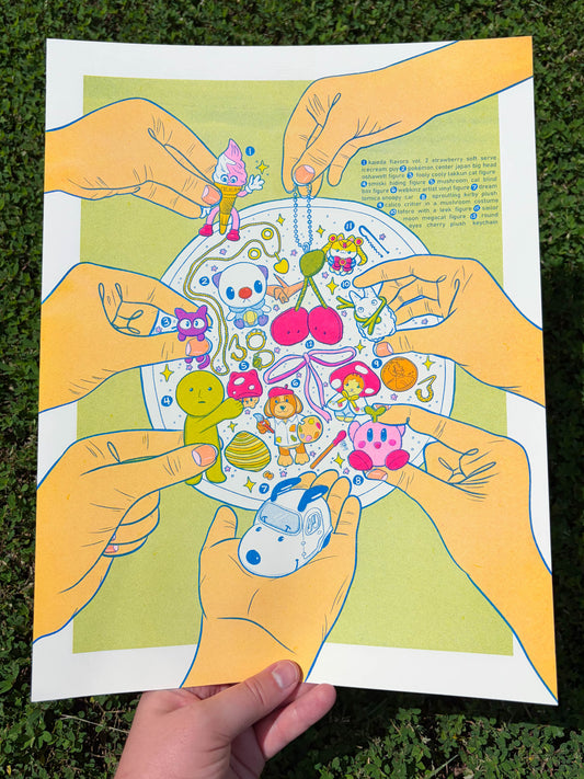 trinket dish risograph print