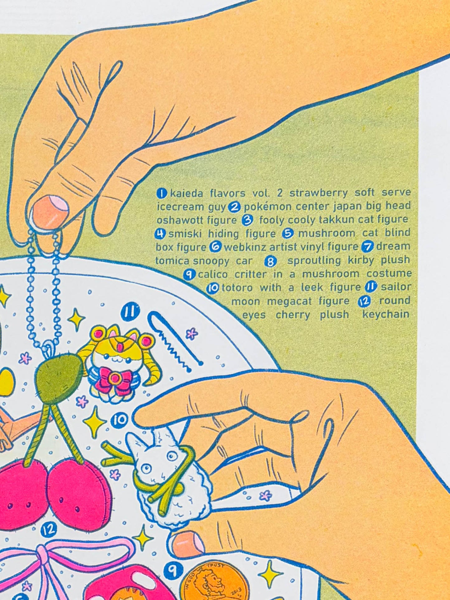 trinket dish risograph print