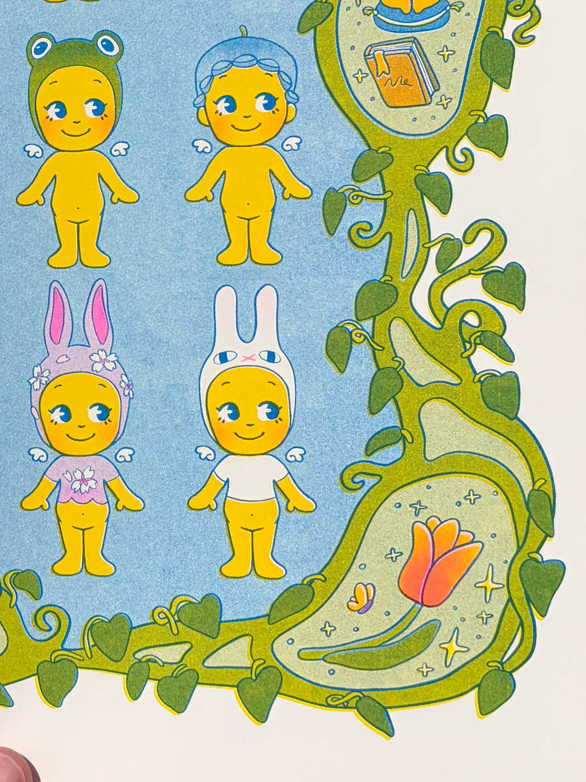he will bring you happiness! risograph print
