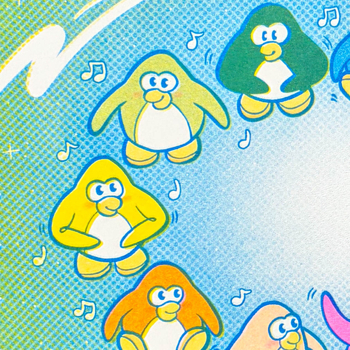 penguin dance postcard print