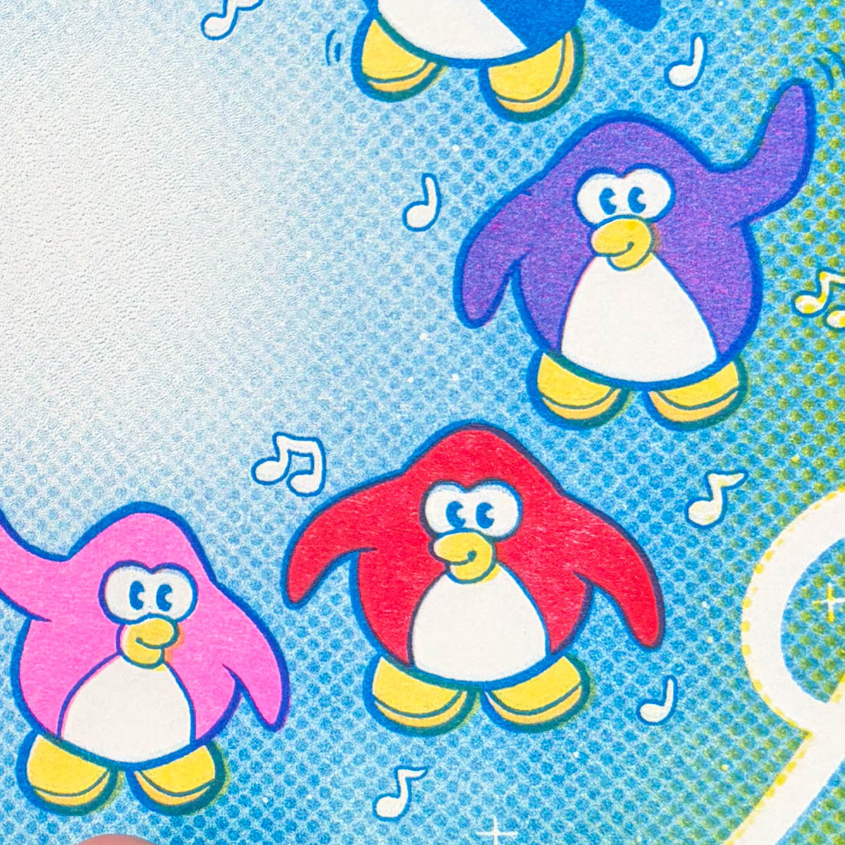 penguin dance postcard print