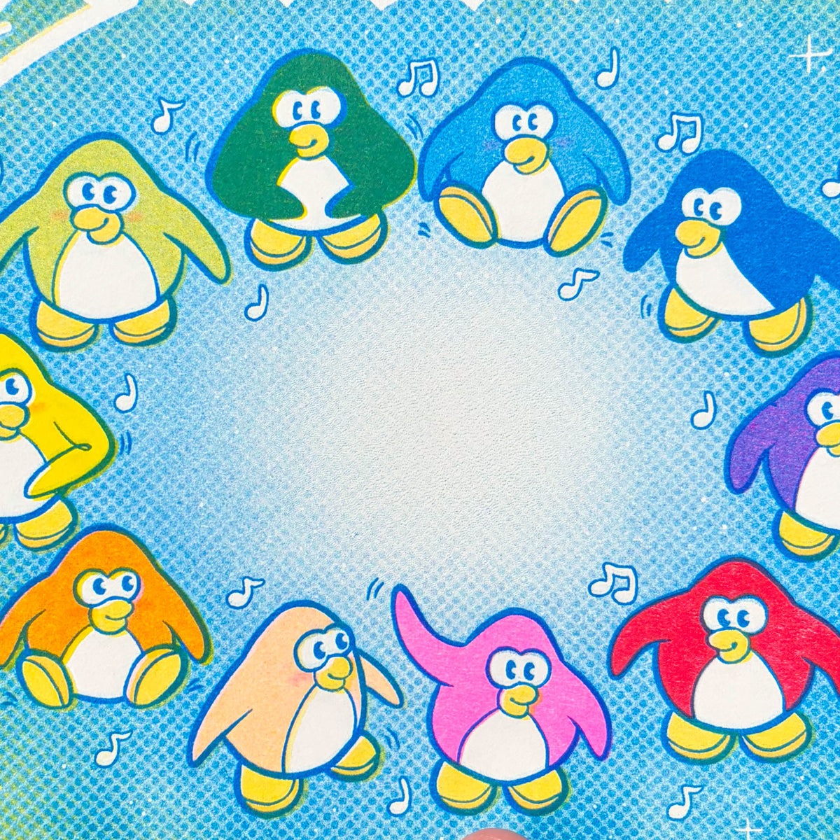 penguin dance postcard print